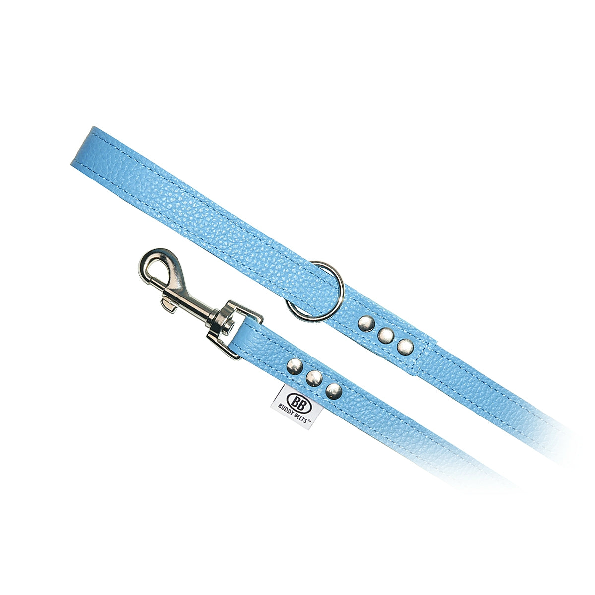Buddybelt BB Leather Leash, 3/4"x4' (for harness size 5-10) Premium Blue