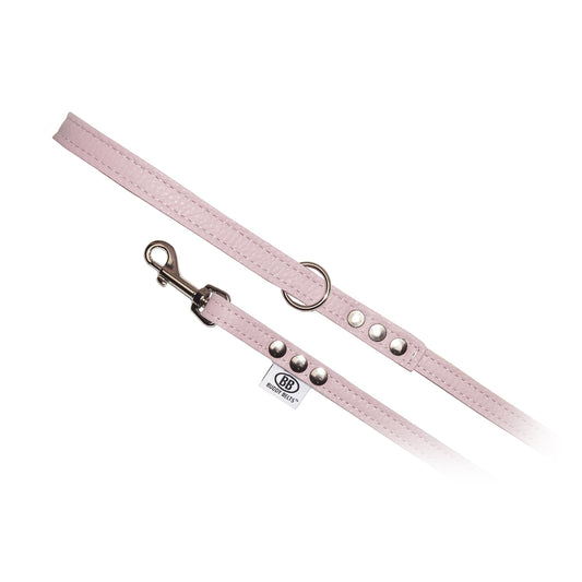 Buddybelt BB Leather Leash, 1/2"x4' (for harness size 1-4) Premium Pink