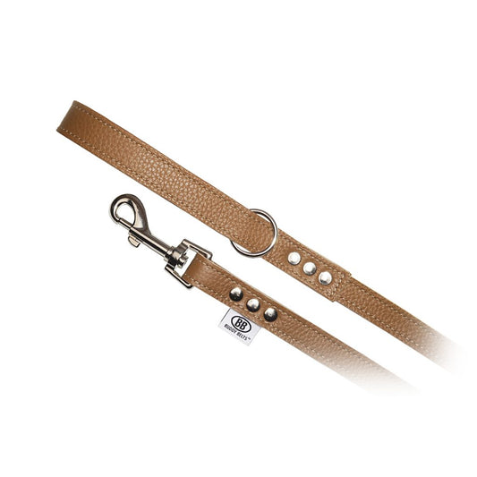 Buddybelt BB Leather Leash, 1/2"x4' (for harness size 1-4) Premium Caramel